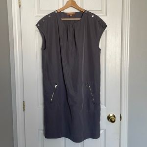 Ellen Tracy sleeveless grey shift dress